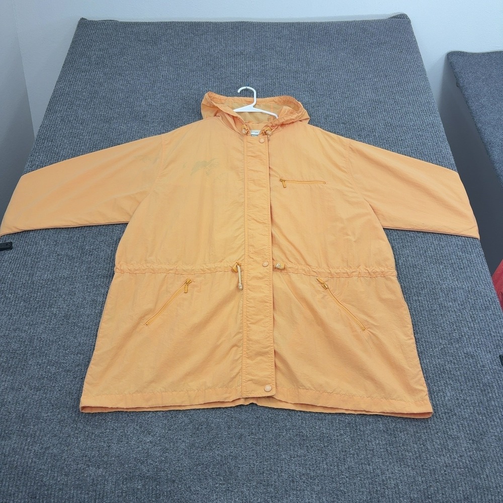 Vintage Eddie Bauer Parka Womens XXL Orange Nylon Hooded Anorak Gorpcore Outdoor